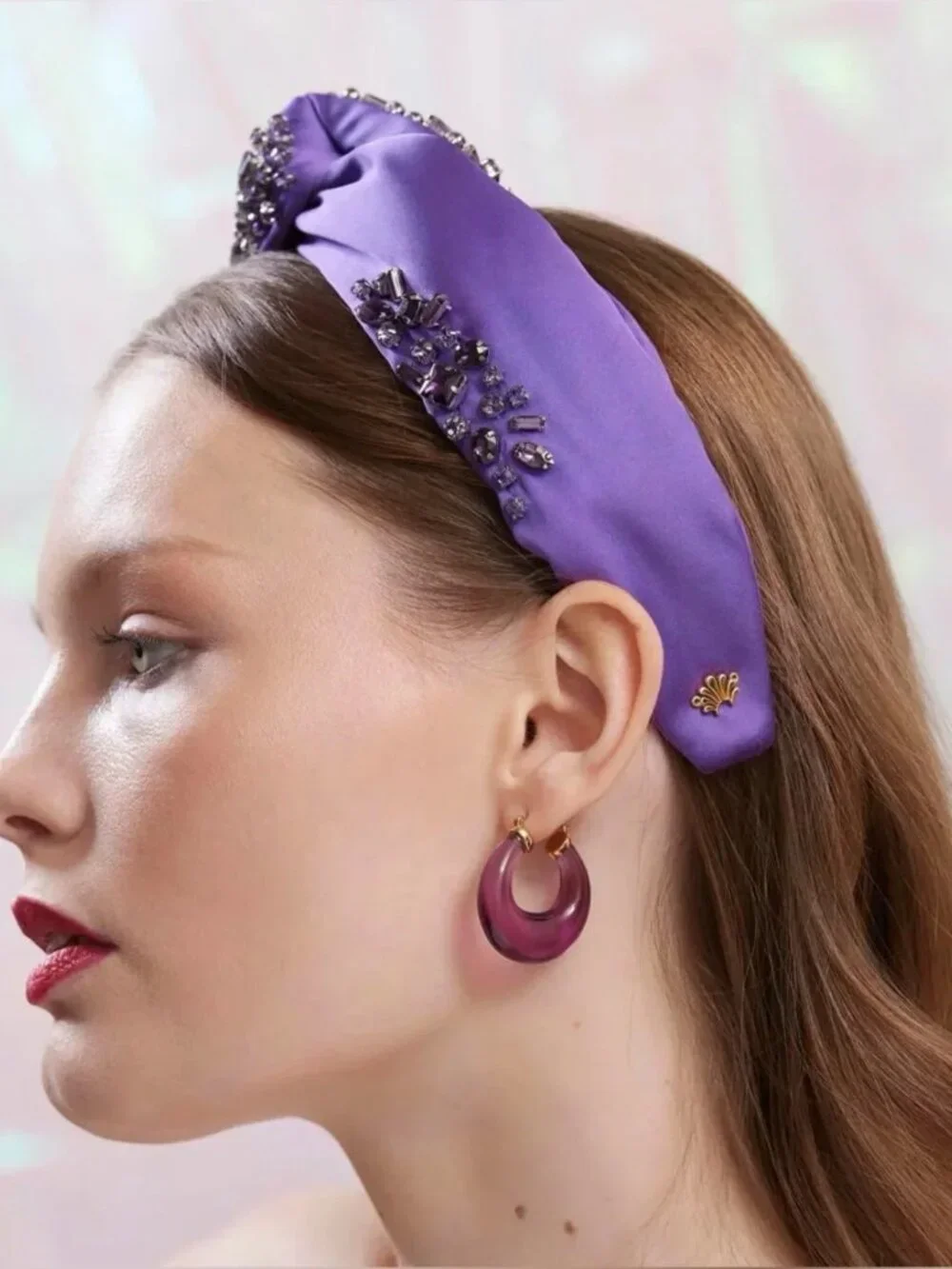New Lele Sadoughi JUNE ALEXANDRITE Marlene Jeweled Birthstone Headband NWT